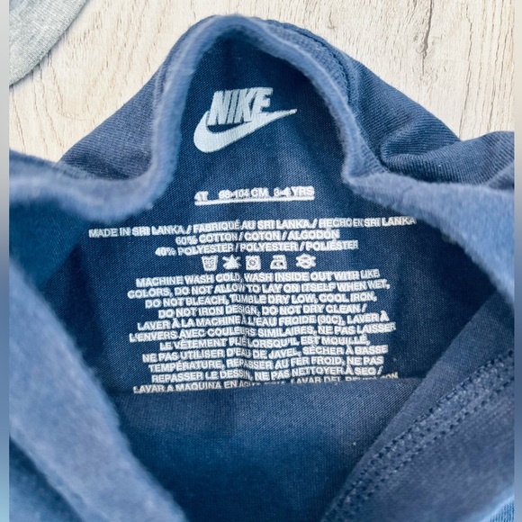 Nike Kids Swoosh Gray and Blue Cotton T-Shirts 4T - Picture 5 of 6